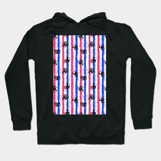 pink no blue, spinning wheel bounding stripes Hoodie by B0red